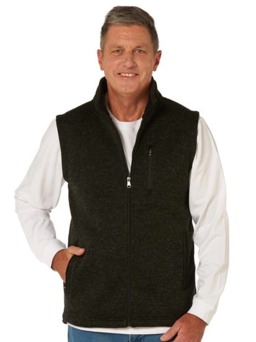 Men's Cougars Full Zip Sherpa Lined Charcoal Fleece Vest for Winter Warmth
