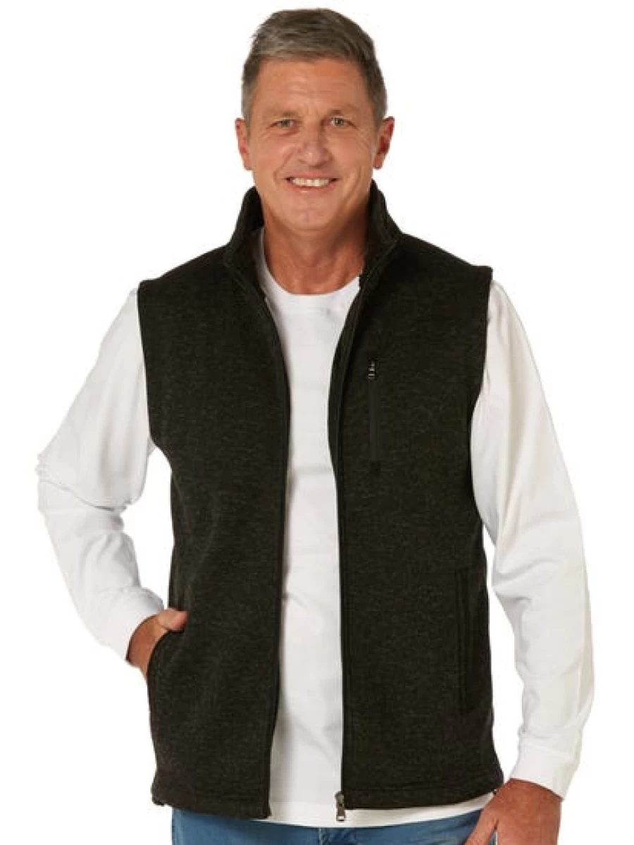 Men's Cougars Full Zip Sherpa Lined Charcoal Fleece Vest for Winter Warmth
