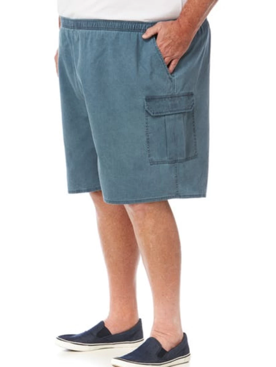 Lowes Men's Ruggers Navy Original Pigment Dyed Cargo Shorts for Casual Wear