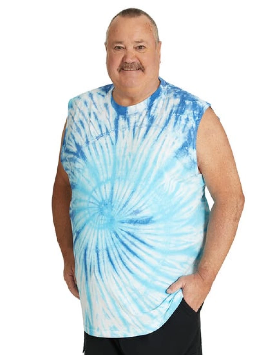 DBK Men's Blue Swirl Tie Dye Muscle Tank Top