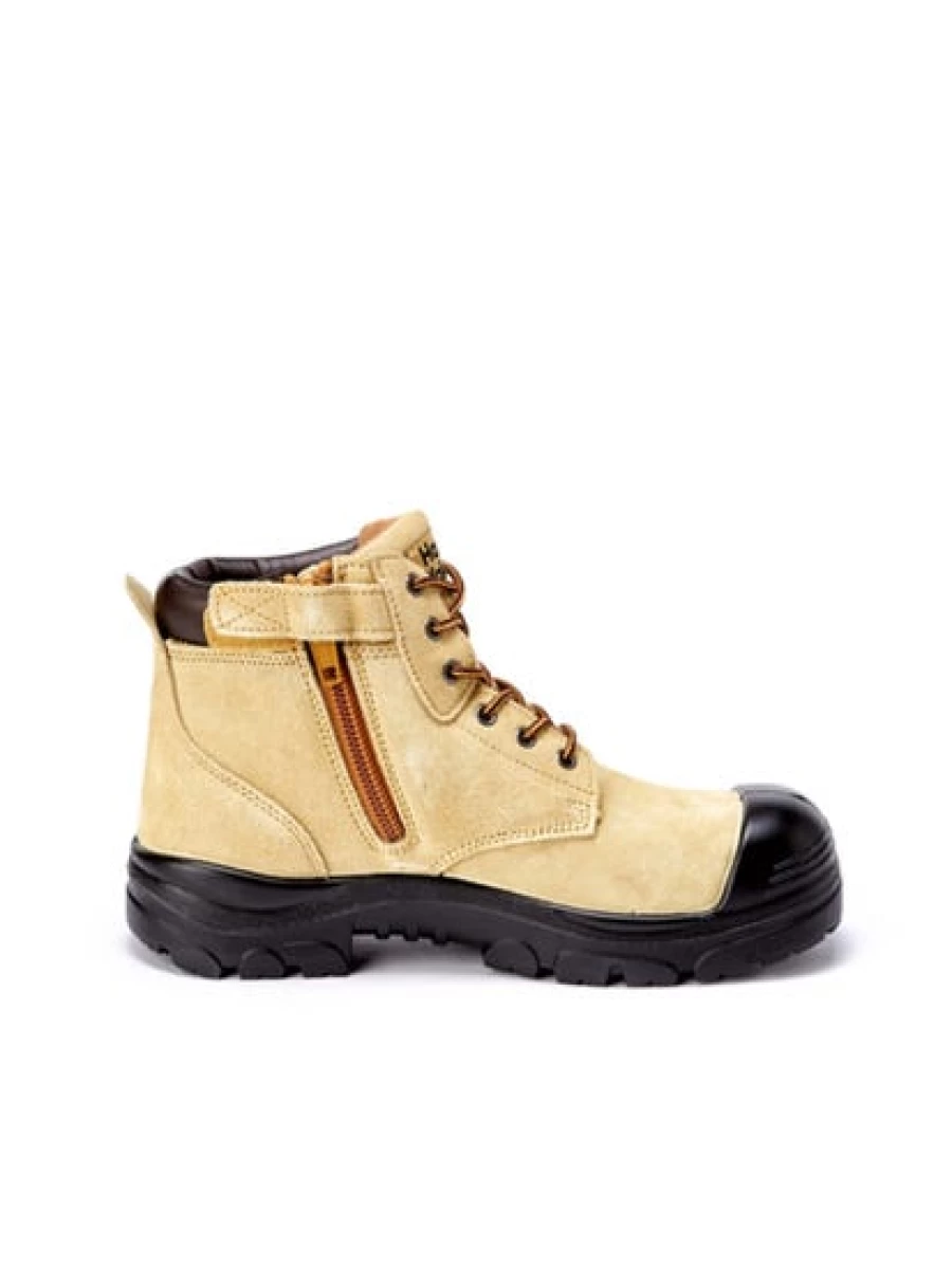 Lowes Men's Hard Yakka Gravel Side Zip Work Boots in Sand
