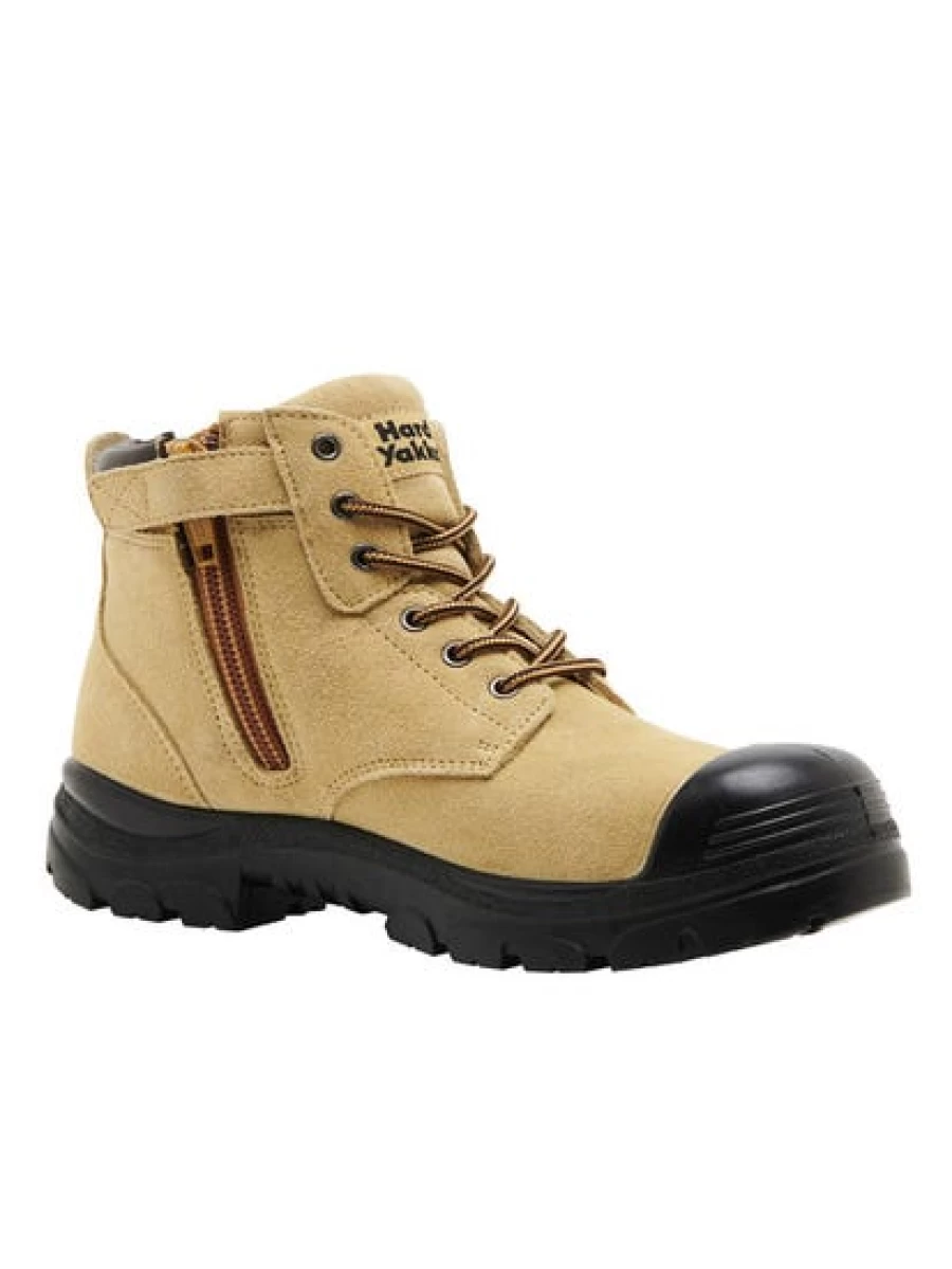 Lowes Men's Hard Yakka Gravel Side Zip Work Boots in Sand