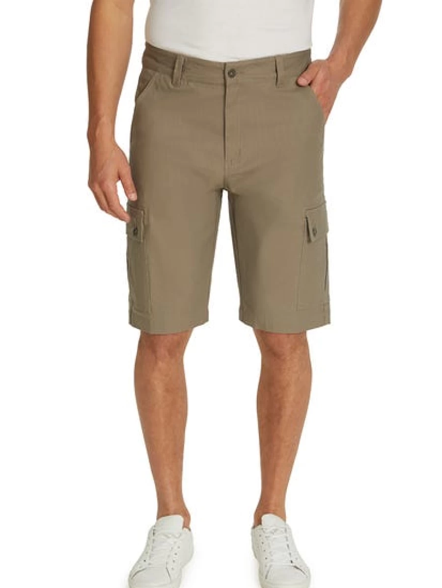 Men's Stretch Canvas Cargo Shorts in Khaki by Traders