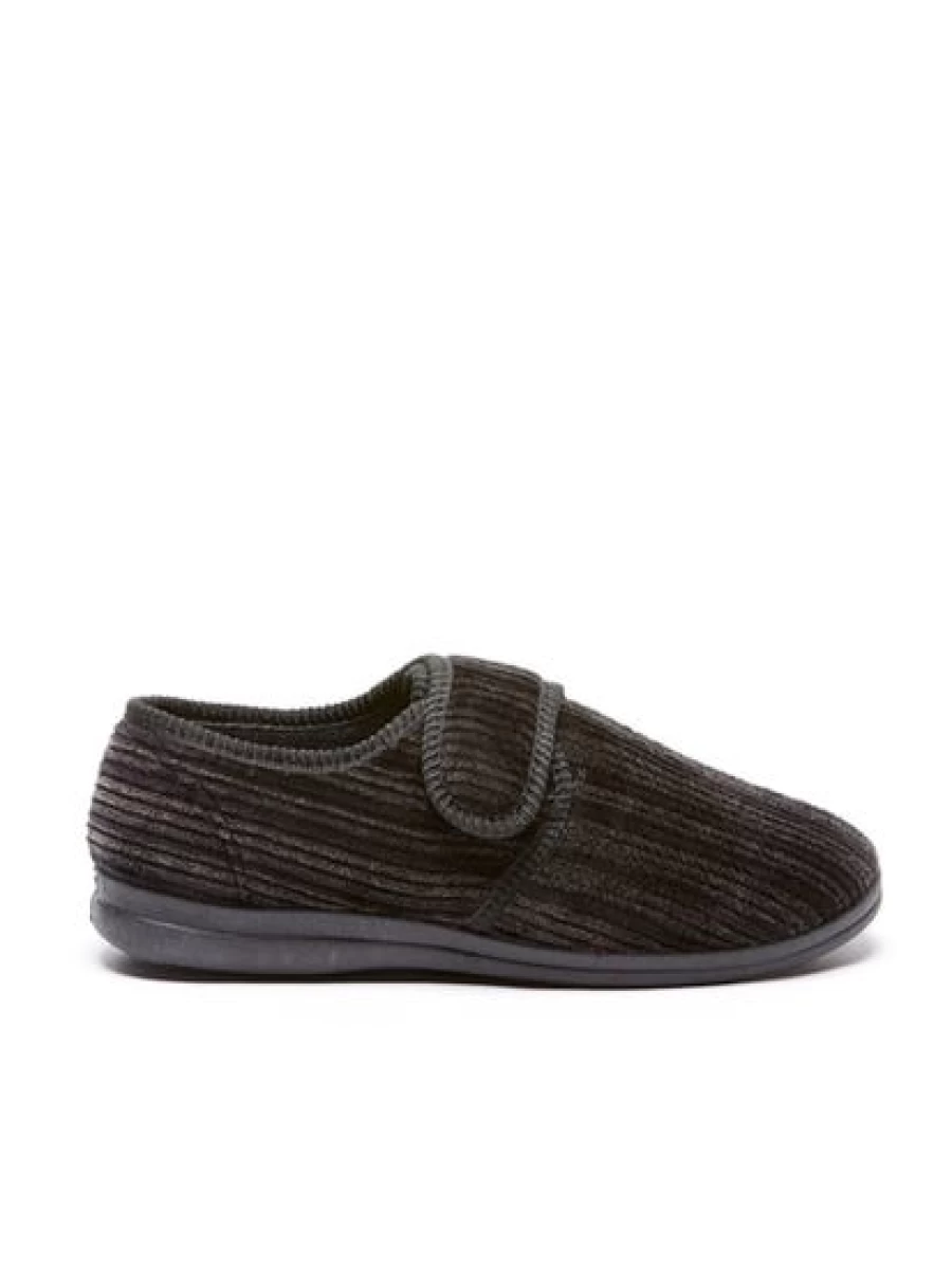 Grosby Men's Thurston Black Slippers - Comfortable Indoor Outdoor Slides