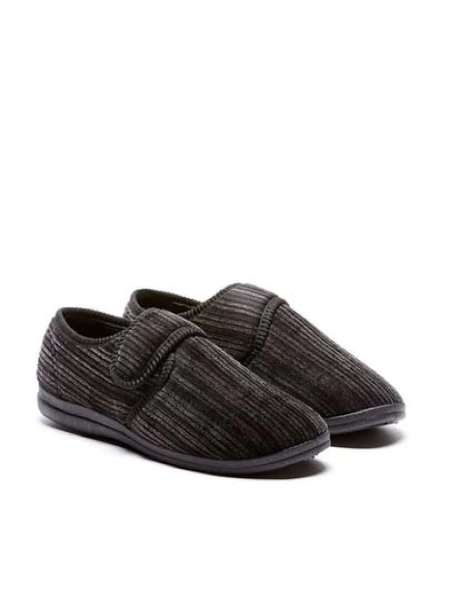 Grosby Men's Thurston Black Slippers - Comfortable Indoor Outdoor Slides