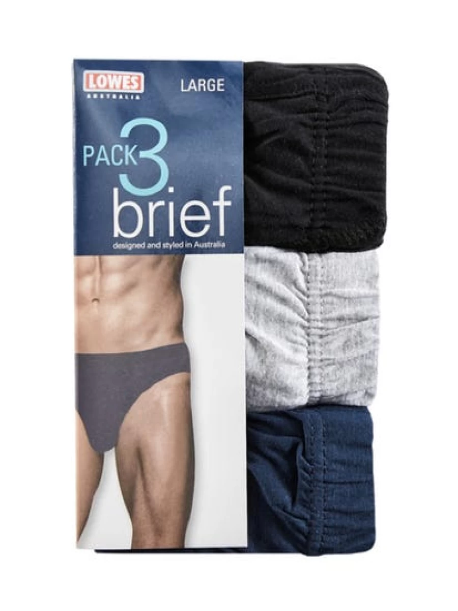 Lowes Men's Plain Hipster Briefs Neutral 3-Pack Underwear