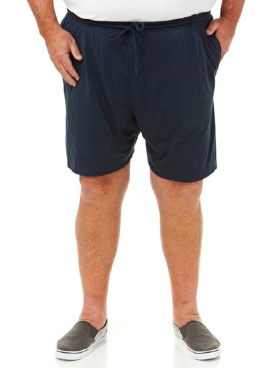 Lowes Men's Ruggers Knit Navy Marle Shorts - Comfortable Casual Shorts for Men