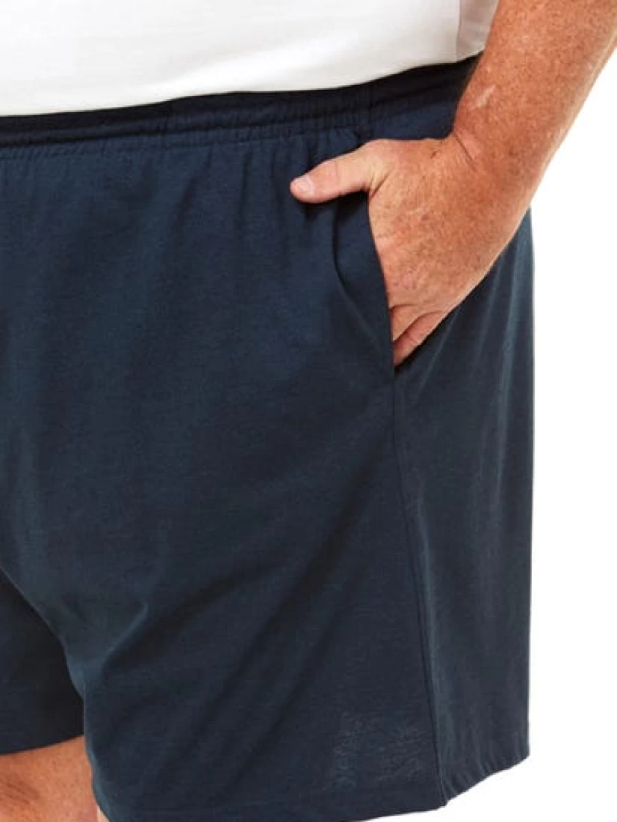 Lowes Men's Ruggers Knit Navy Marle Shorts - Comfortable Casual Shorts for Men