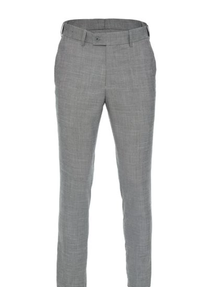 Perizzi Men's Grey Slim Fit Suit Trousers for Formal Wear