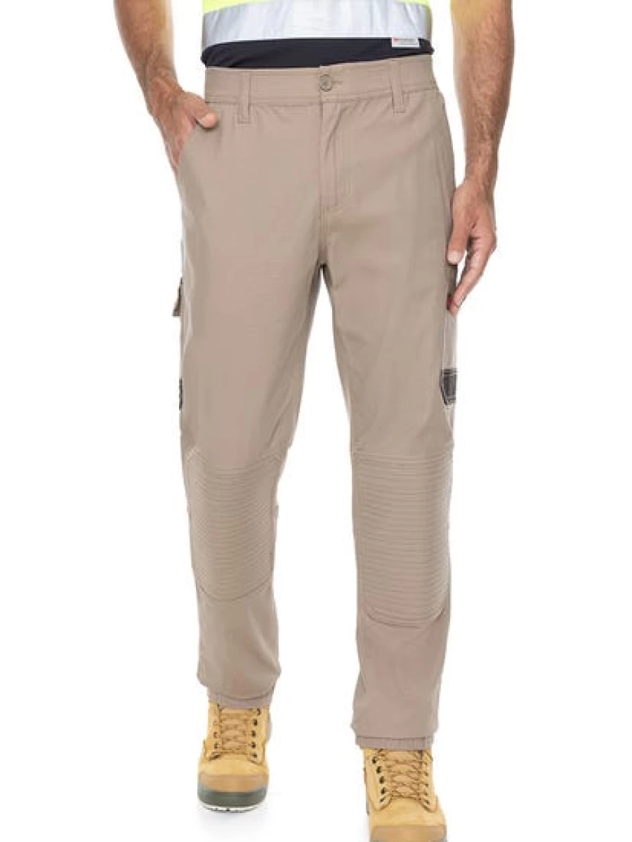 "Traders Men's 308 Work Pants with Padded Knees - Durable Khaki Workwear for Professionals"