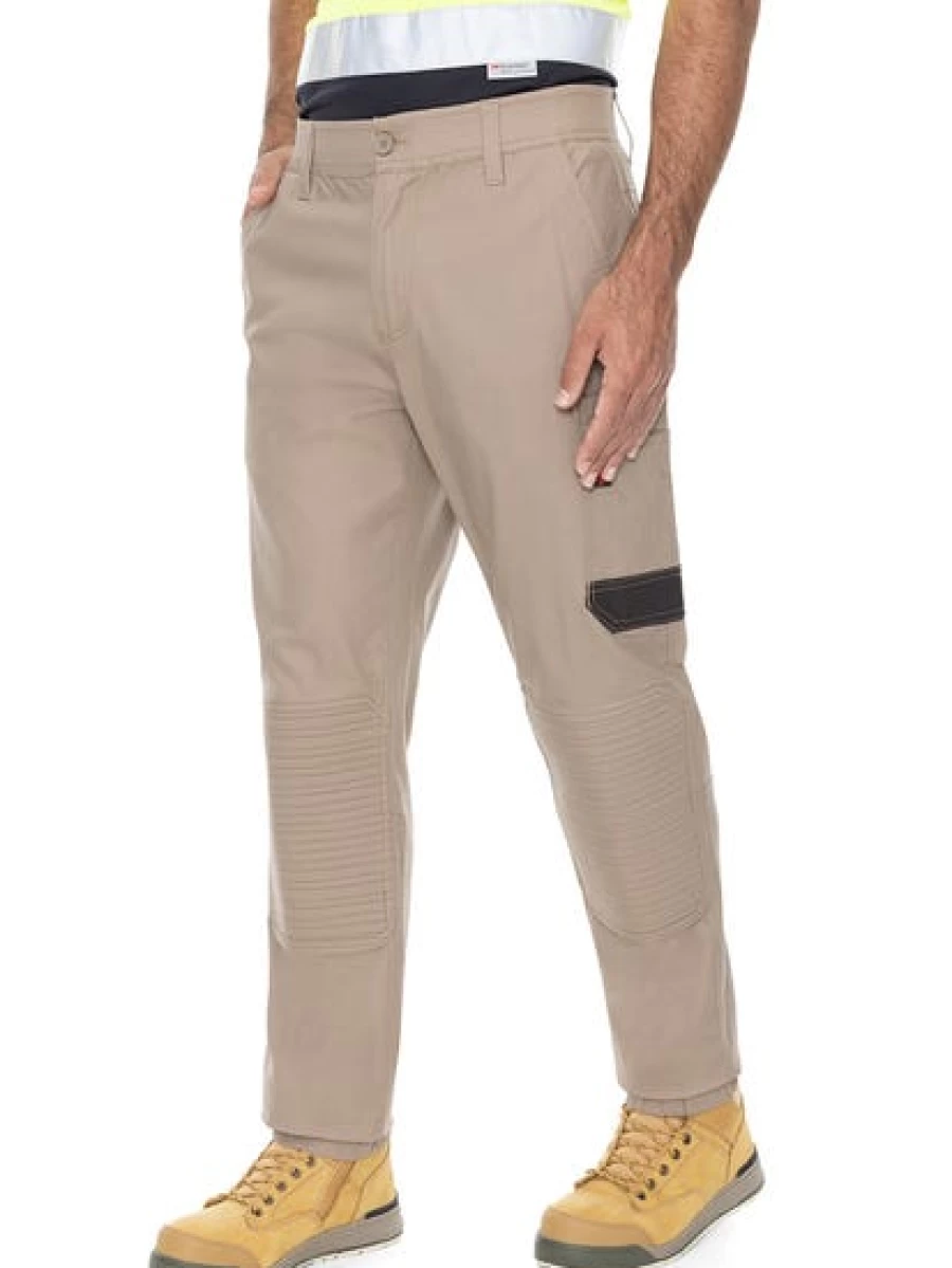 "Traders Men's 308 Work Pants with Padded Knees - Durable Khaki Workwear for Professionals"