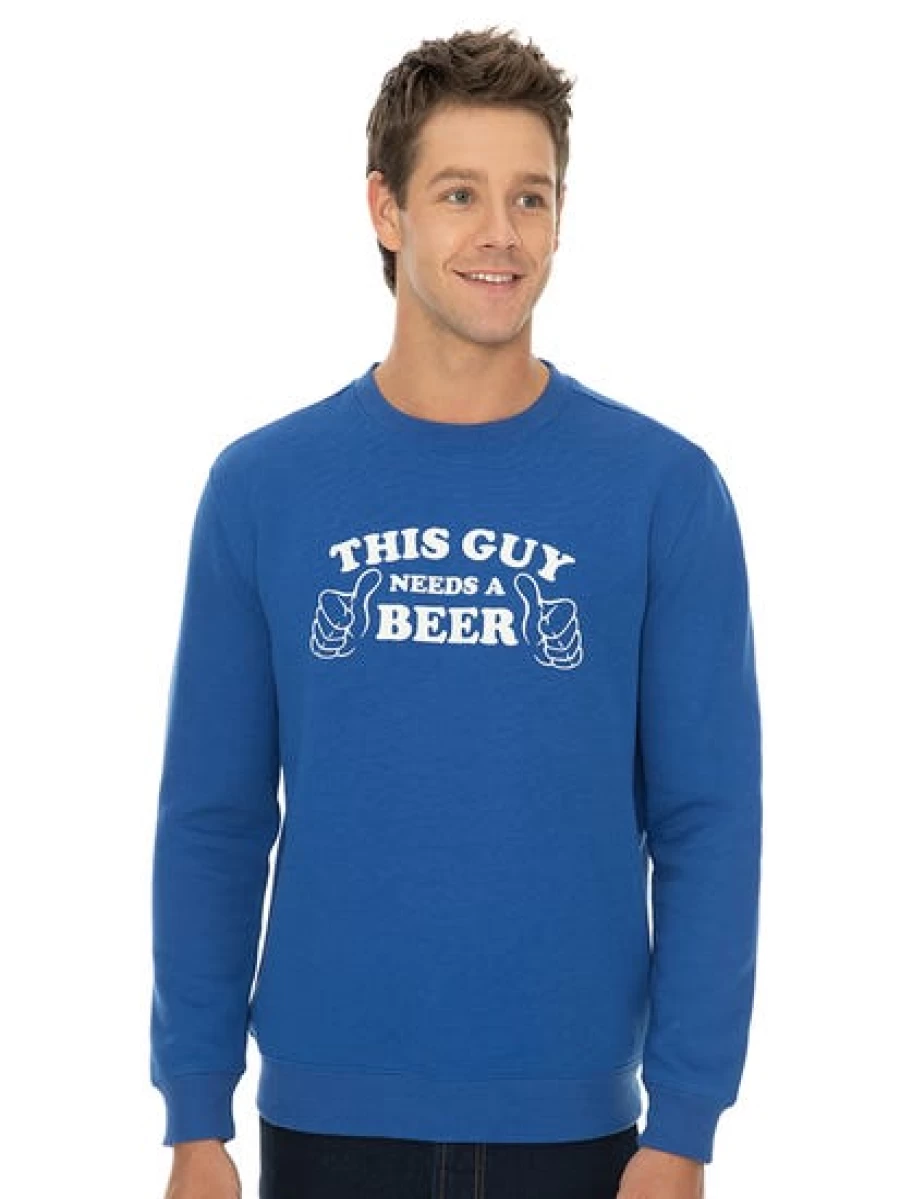 Lowes Men's Casual Blue Beer Graphic T-Shirt Sloppy Joe Tee