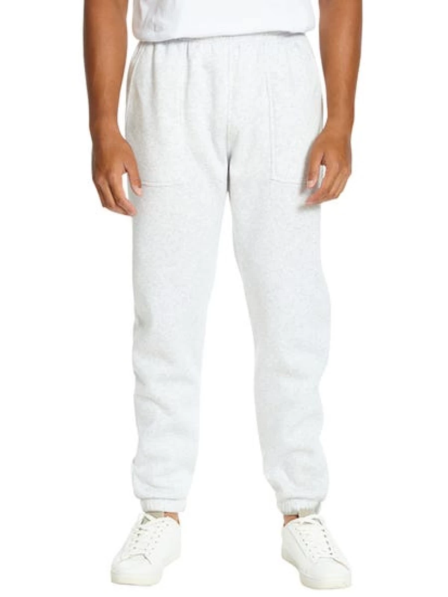 Lowes Men's White Marle Knitted Fleece Trackpants - Comfortable Casual Joggers