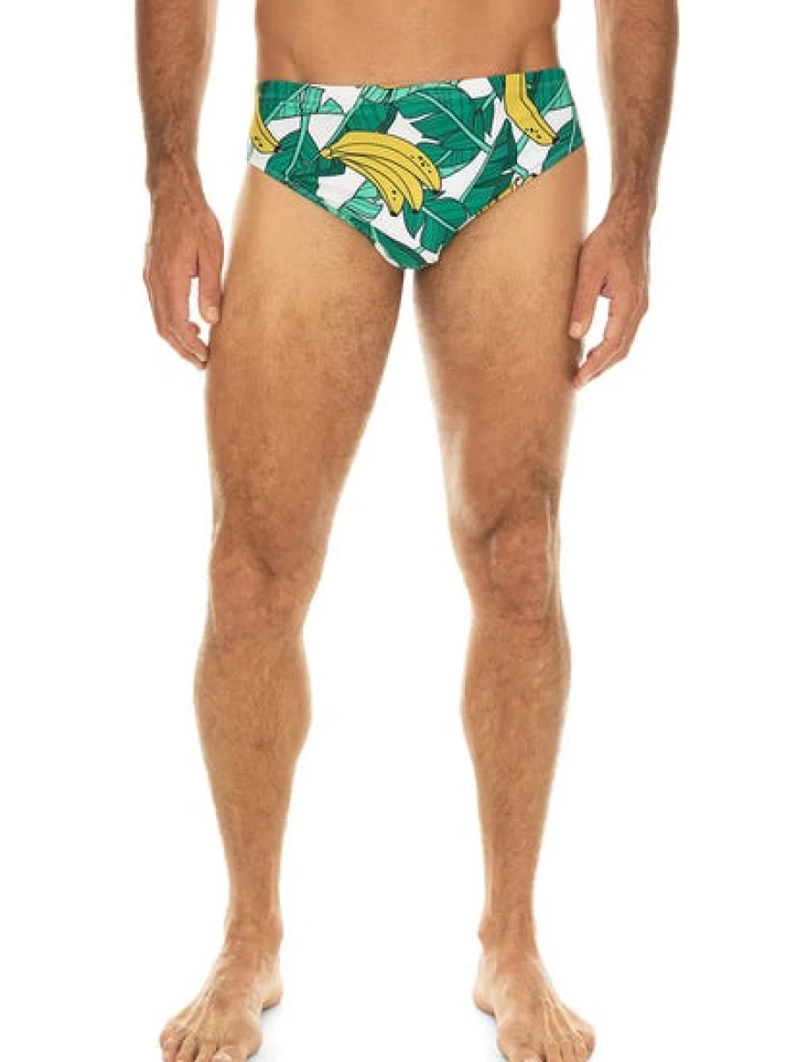 Riley Adams Men's Banana Print Swim Trunks - Quick Dry Beach Shorts for Summer