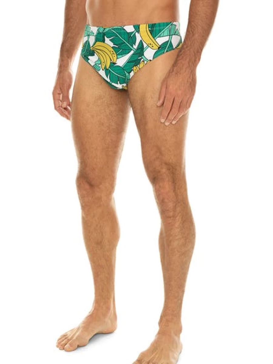 Riley Adams Men's Banana Print Swim Trunks - Quick Dry Beach Shorts for Summer