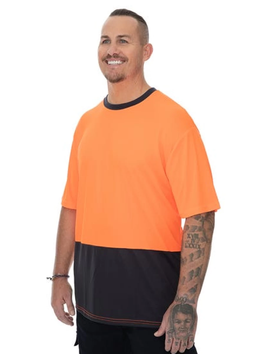 Traders 308 Men's Vintage Orange Crew Neck T-Shirt - Casual Short Sleeve Shirt for Men