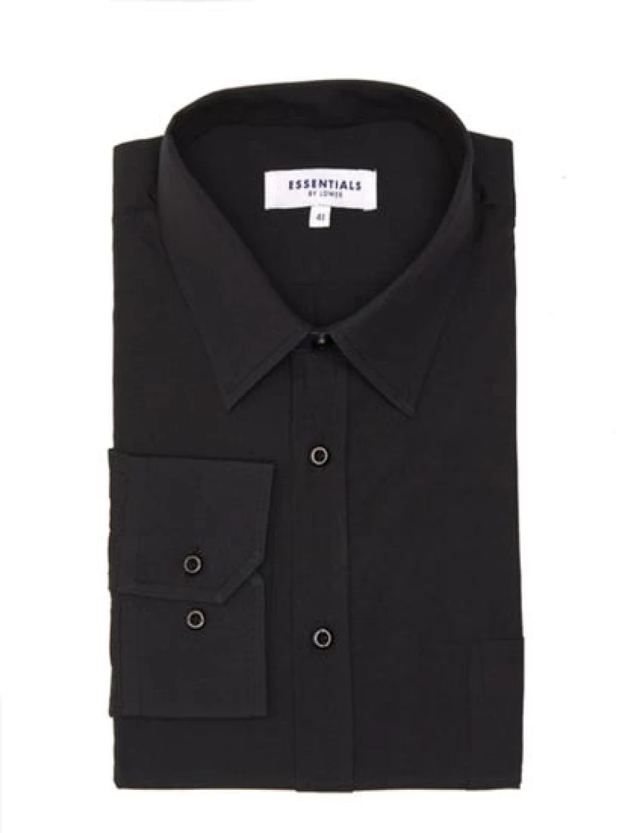 "Essential Men's Business Shirt - Classic Black Formal Wear"