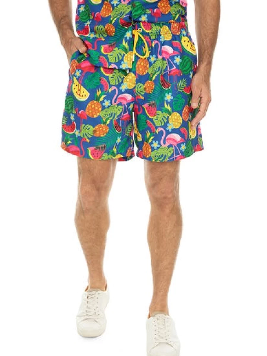Riley Adams Men's Fruit Print Swim Shorts for Summer Beach Vacation