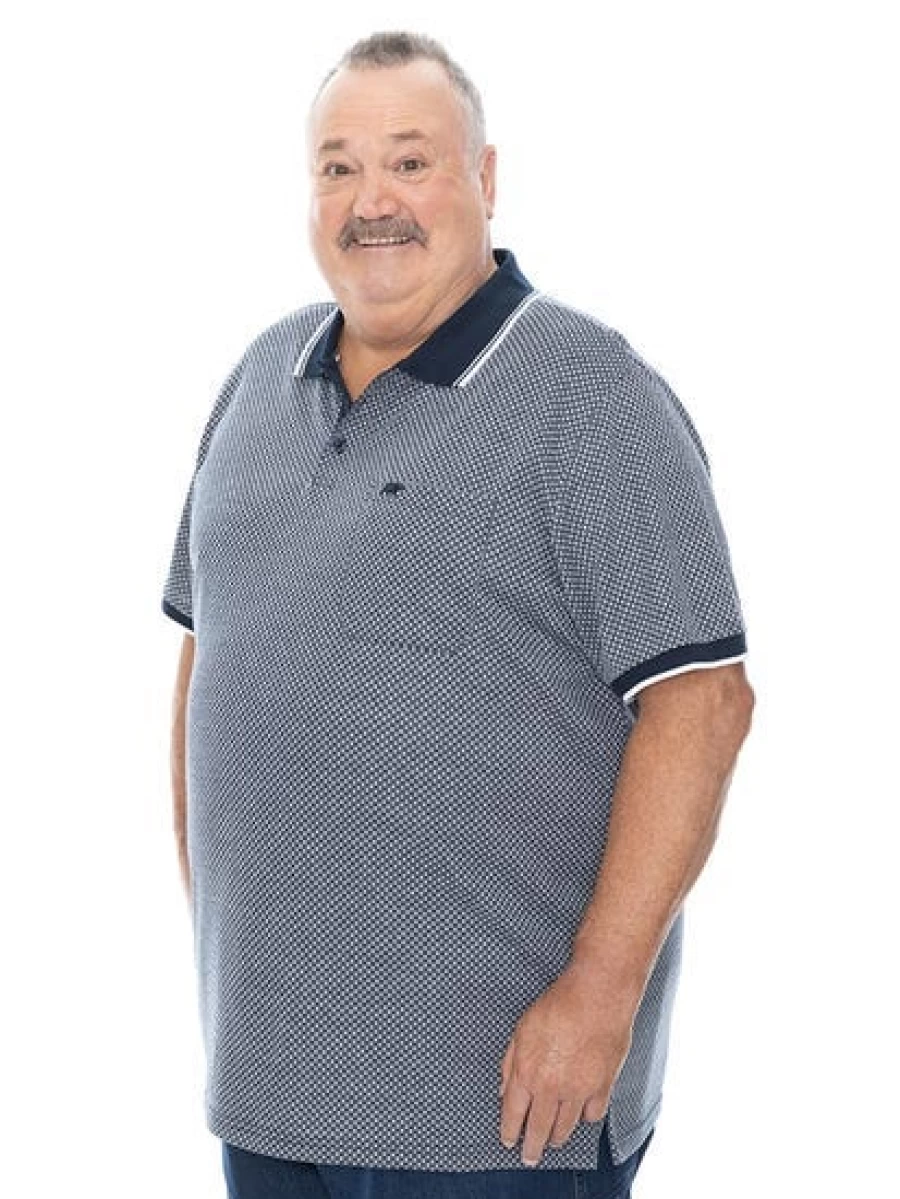 Built N Fit Men's Navy Blue Stylish Polo Shirt - Big & Tall Fashion Top