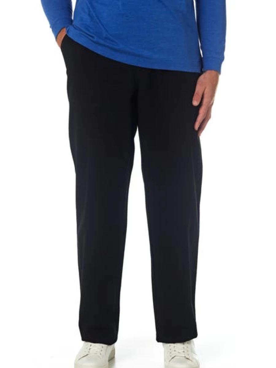 Street Men's Black Cotton Elastic Waist Pants - Comfortable Casual Trousers