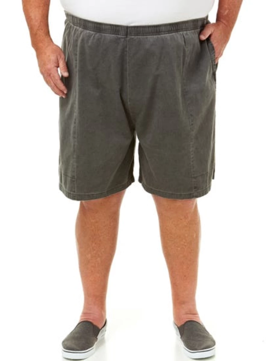 Men's Ruggers Pigment-Dyed Charcoal Casual Shorts for Comfort & Style