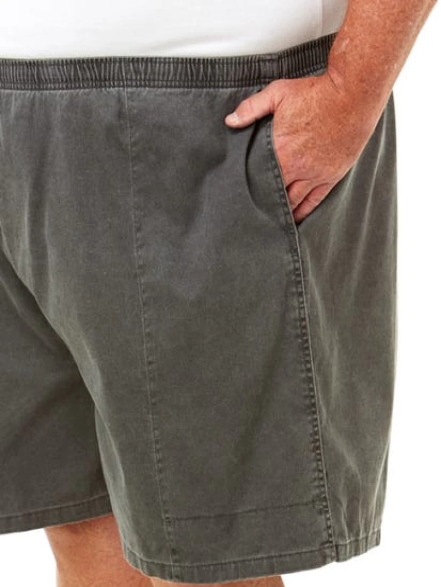 Men's Ruggers Pigment-Dyed Charcoal Casual Shorts for Comfort & Style