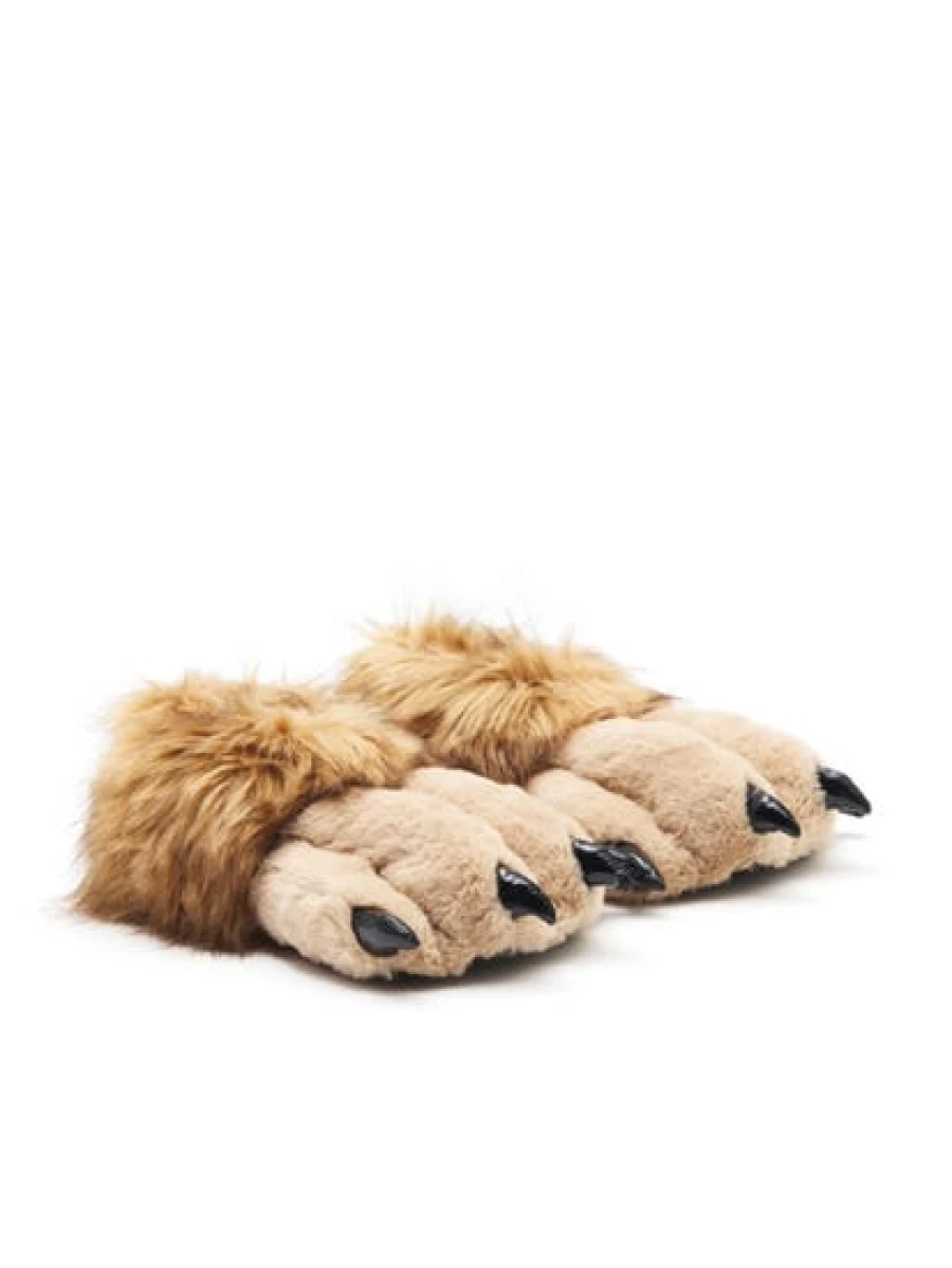 Lowes Men's Paw Character Plush Slippers - Soft Animal-Themed House Shoes