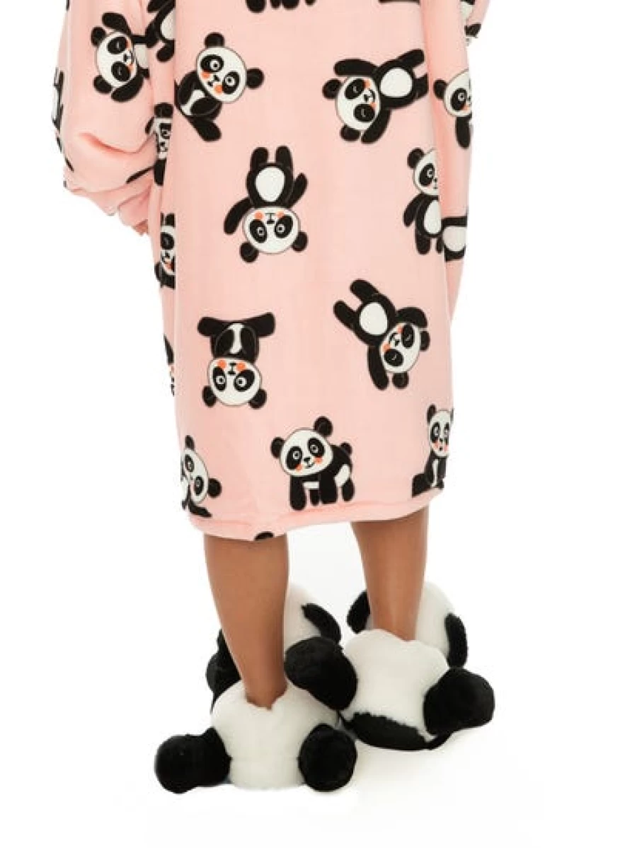 PLUSH Men's Panda Animal Slippers - Soft & Comfortable House Shoes