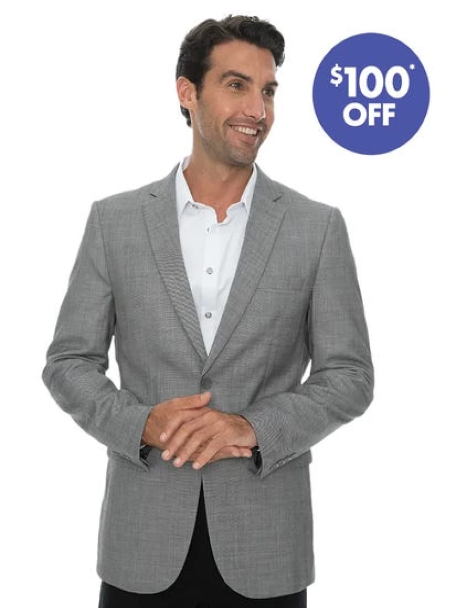 Perizzi Men's Slim Fit Grey Suit Jacket – Premium Tailored Blazer for Formal Wear