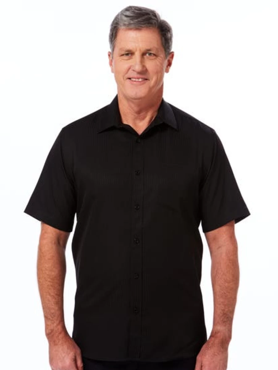 Lowes Men's Premium Black Short Sleeve Striped Shirt