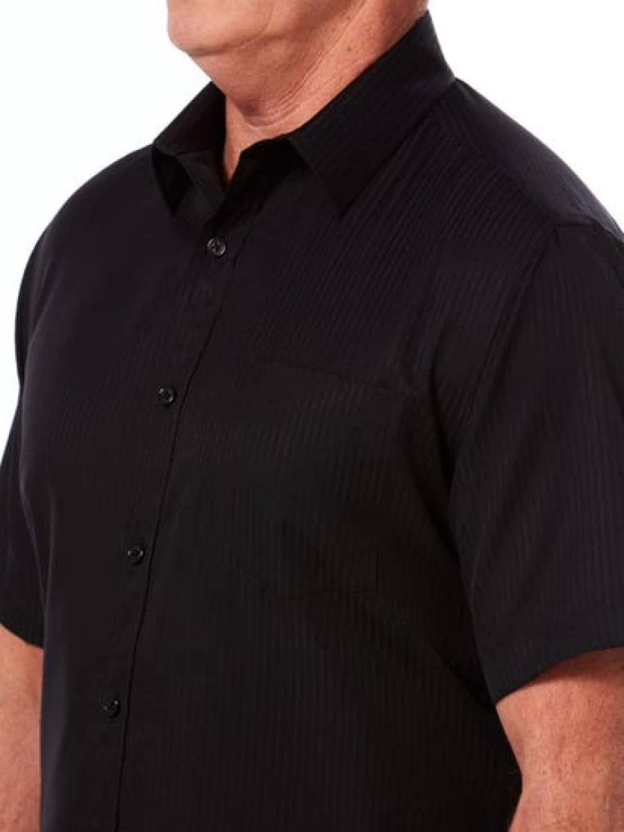 Lowes Men's Premium Black Short Sleeve Striped Shirt