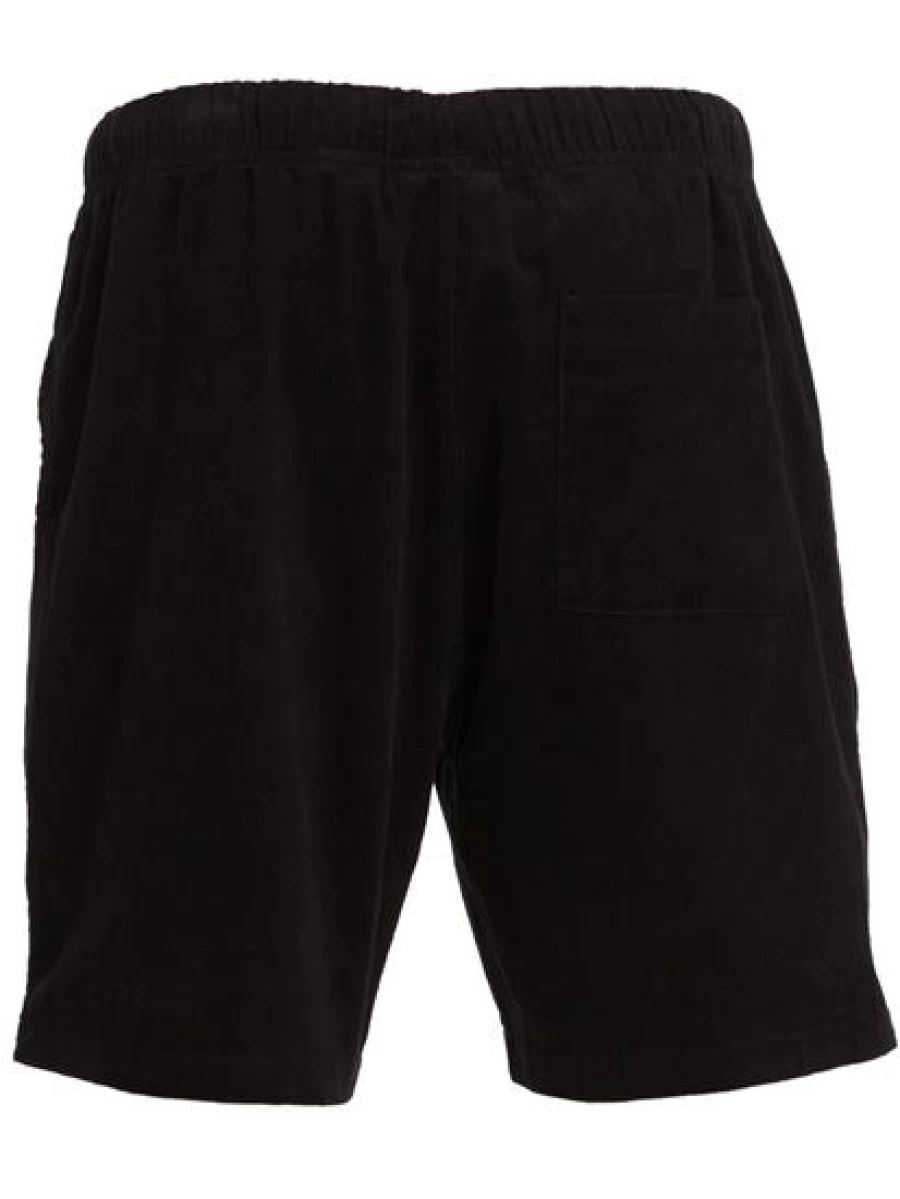 Iconic Soul Men's Black Cotton Shorts - Stylish & Comfortable Corded Design