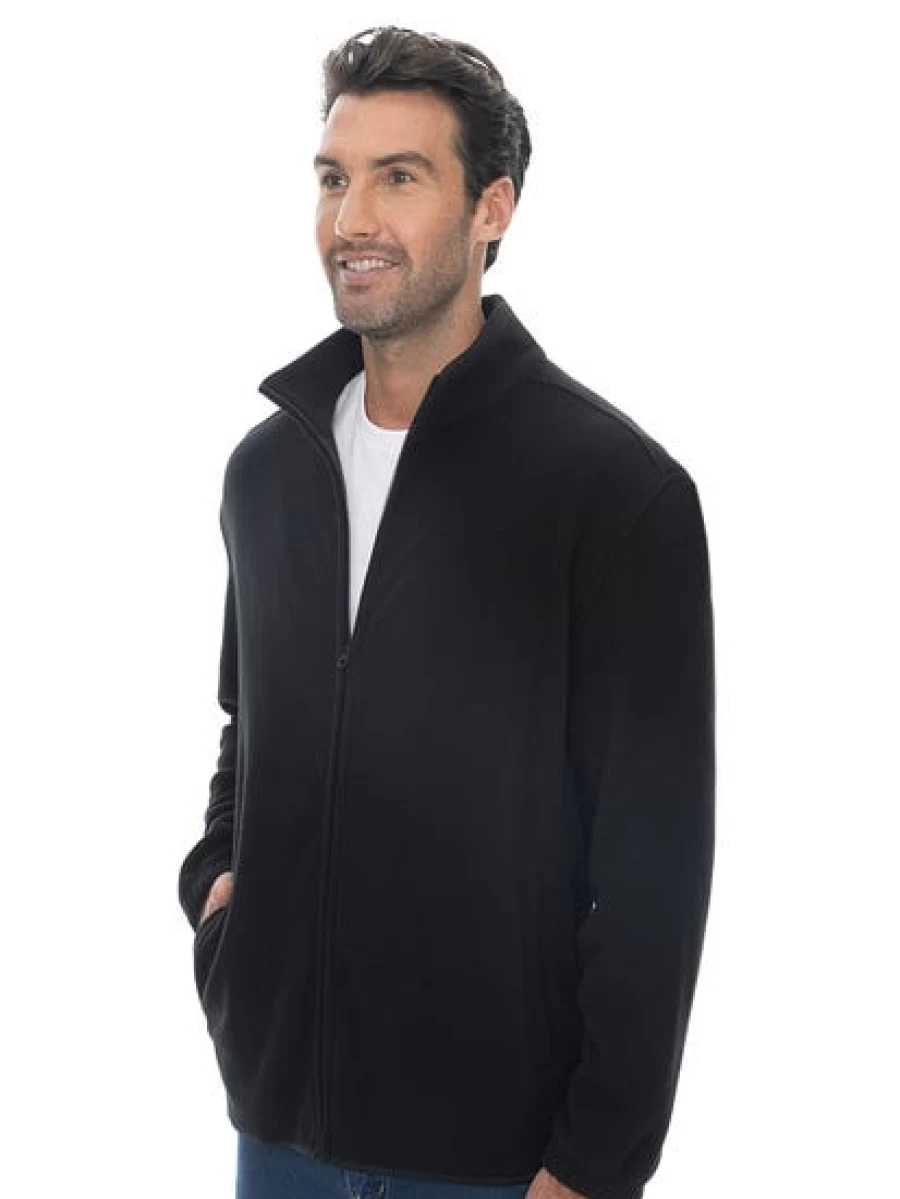 Lowes Men's Black Polar Fleece Zip-Up Jacket for Winter Warmth