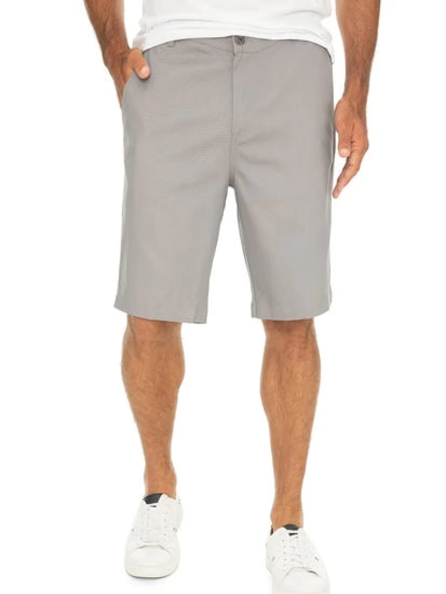Men's Stretch Canvas Shorts by Traders - Comfortable Grey Casual Shorts for Men