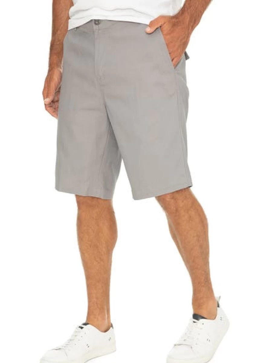 Men's Stretch Canvas Shorts by Traders - Comfortable Grey Casual Shorts for Men