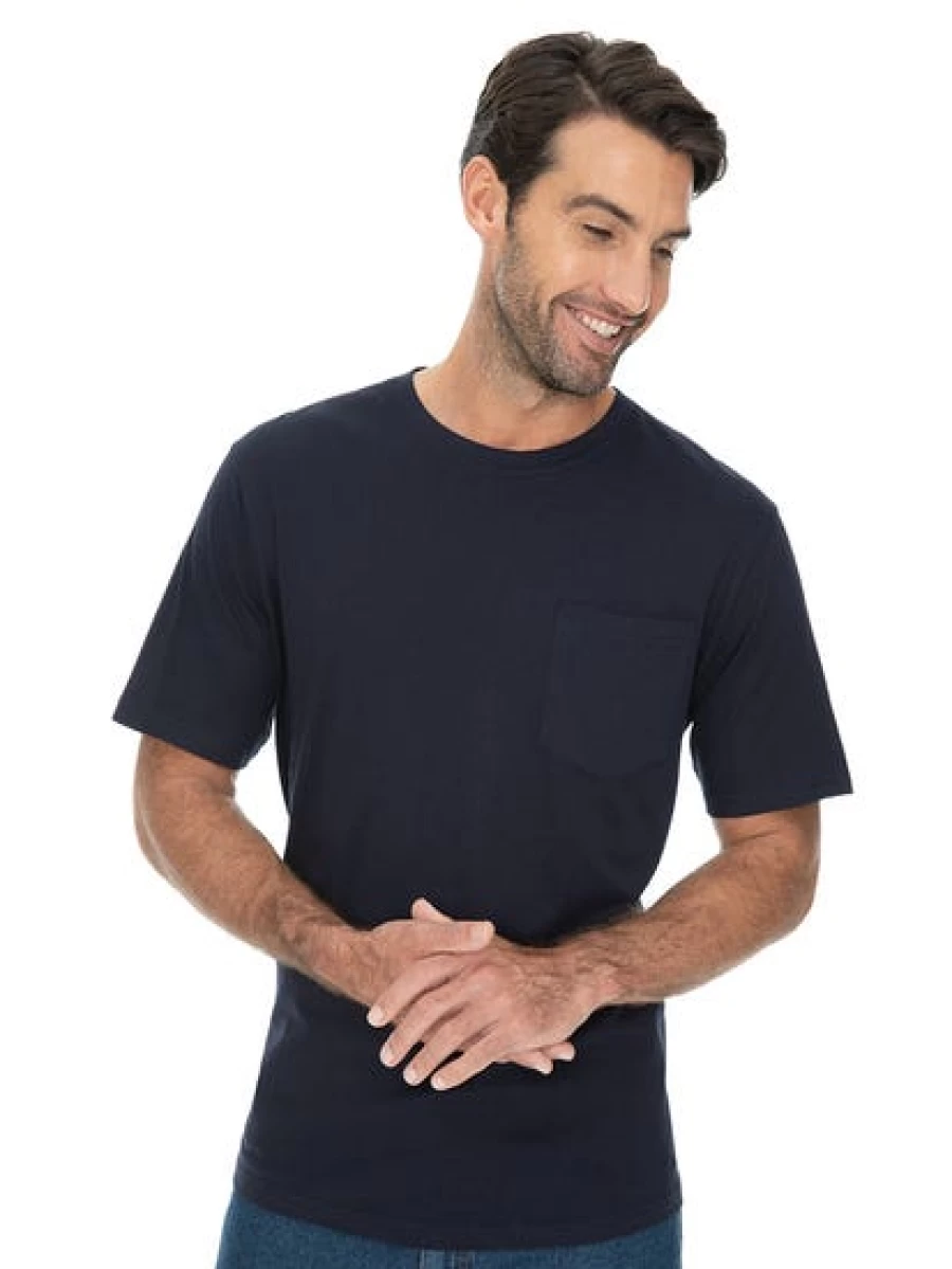 Lowes Men's Navy Cotton Regular Fit T-Shirt - Comfortable Jersey Tee
