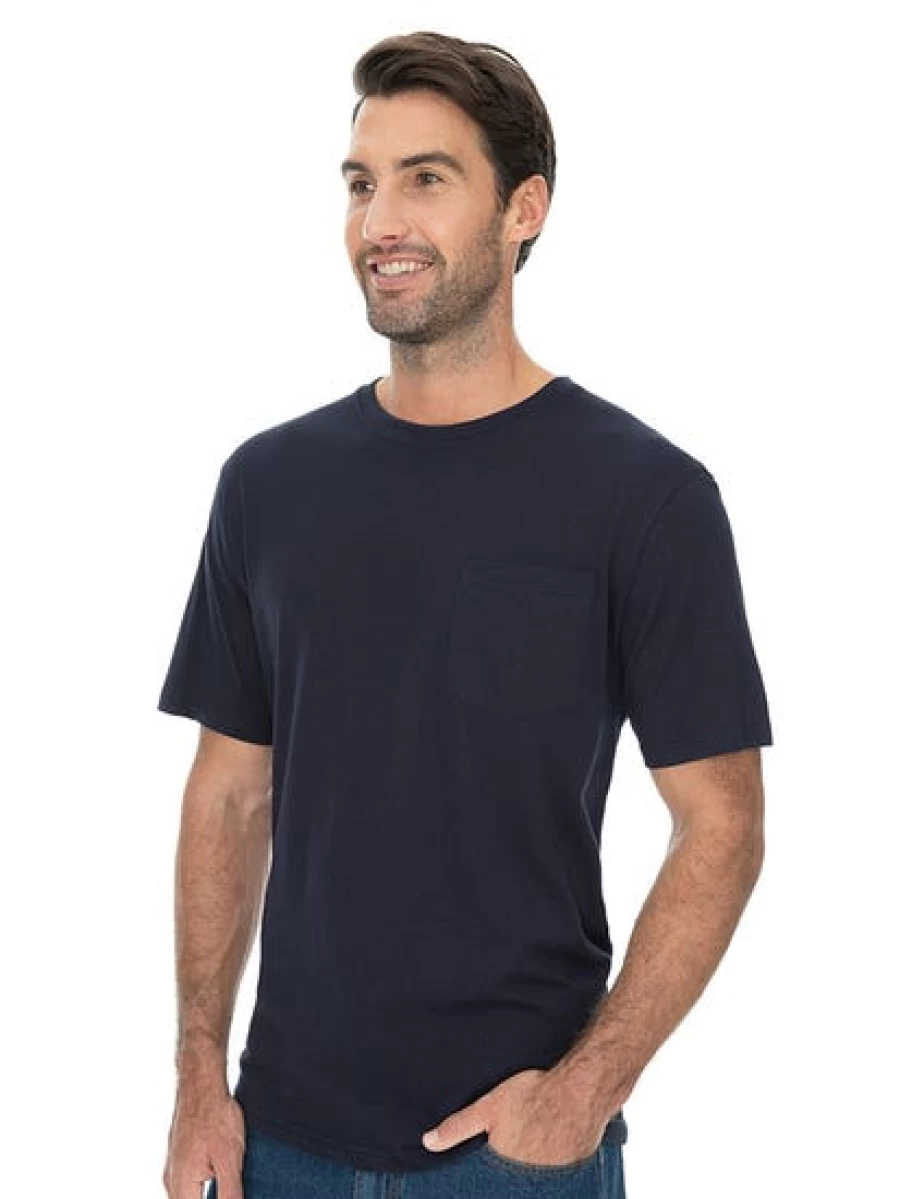 Lowes Men's Navy Cotton Regular Fit T-Shirt - Comfortable Jersey Tee