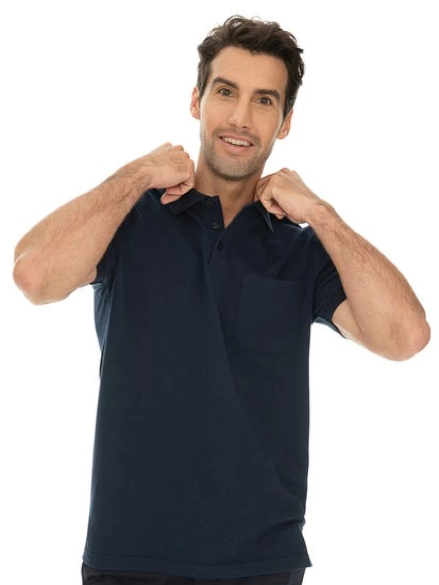 Lowes Men's Navy Cotton Stretch Polo Shirt - Comfortable & Stylish Fit