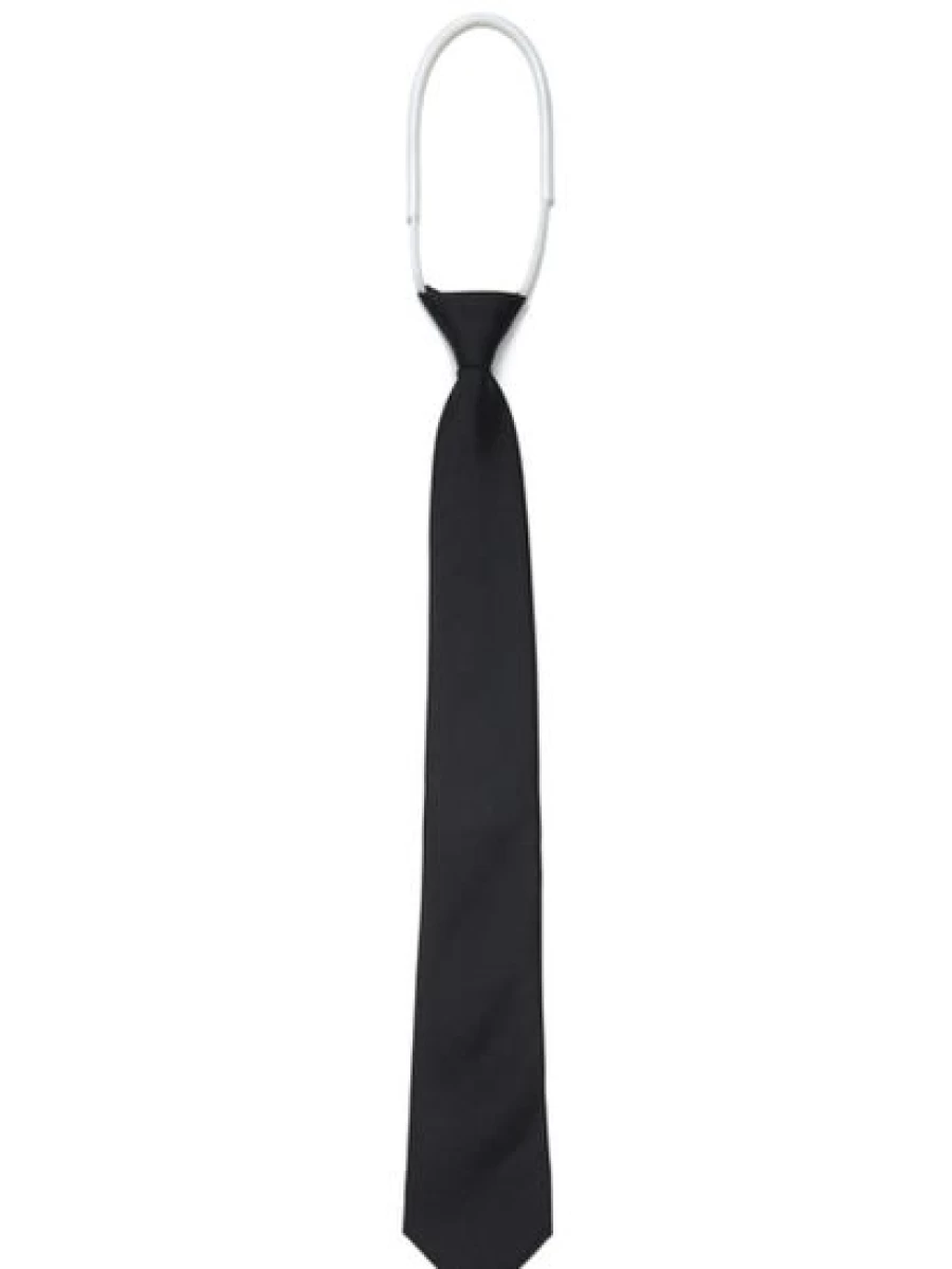 Manhattan Men's Classic Black Loop Tie - Premium Plain Design for Formal Wear