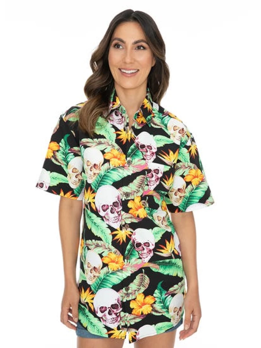 Lowes Men's Halloween Printed Shirt with Black Skull Design