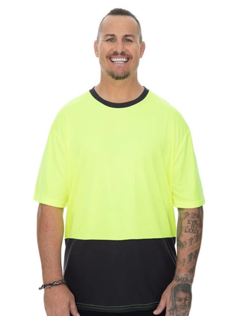 Traders 308 Men's Vintage Crew Neck Shirt in Yellow and Navy