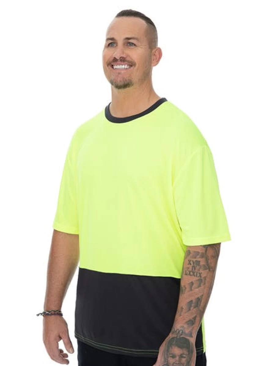 Traders 308 Men's Vintage Crew Neck Shirt in Yellow and Navy