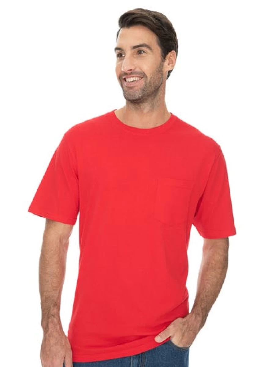 Lowes Men's Red Cotton Crew Neck Basic T-Shirt - Soft Comfortable Tee