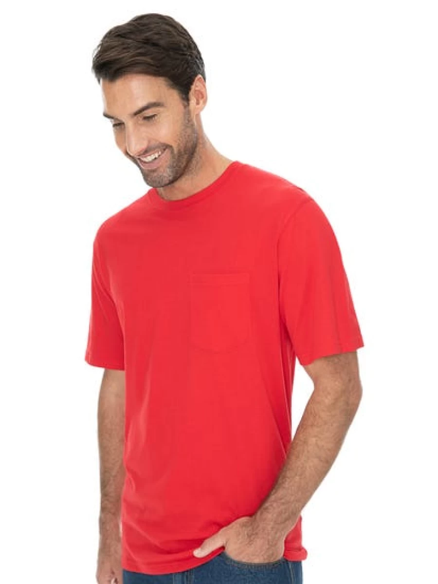 Lowes Men's Red Cotton Crew Neck Basic T-Shirt - Soft Comfortable Tee