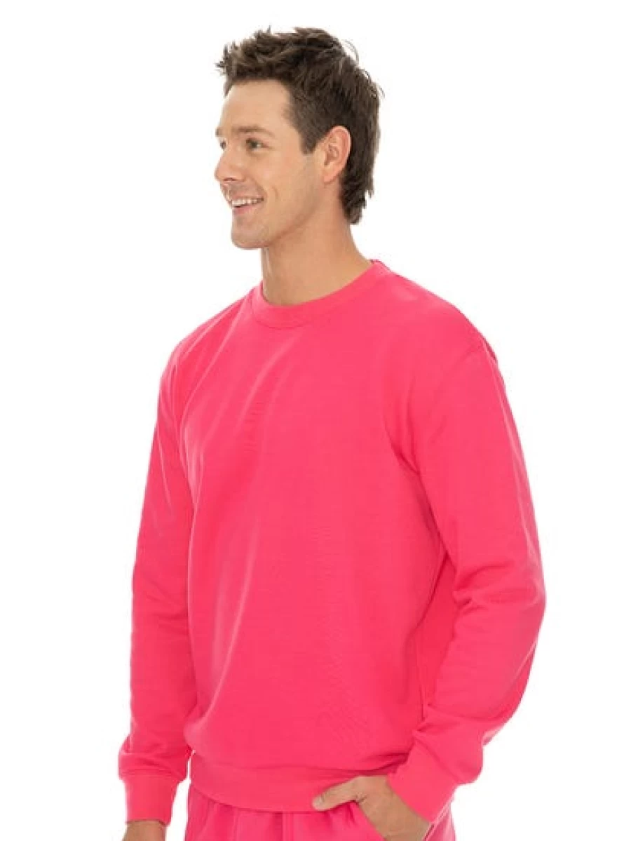 Lowes Men's Pink Fleece Sloppy Joe Pullover Sweatshirt