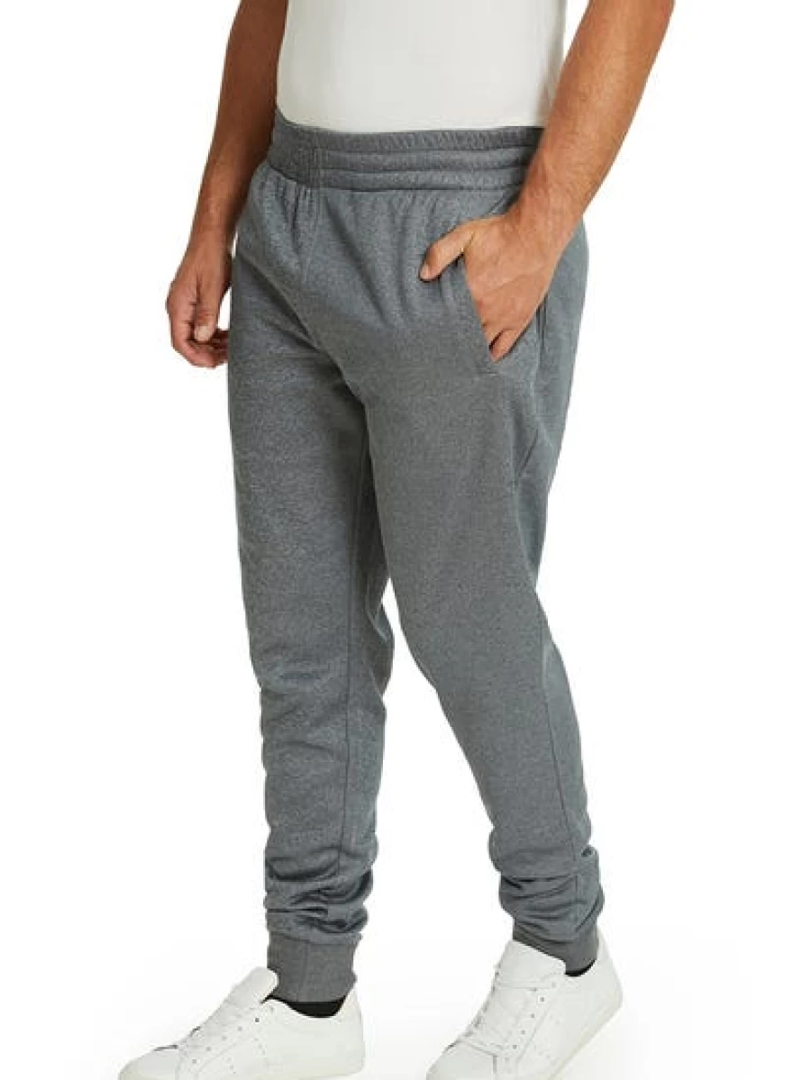 Lowes Men's Grey Knit Fleece Slim-Fit Jogger Pants for Comfort & Style