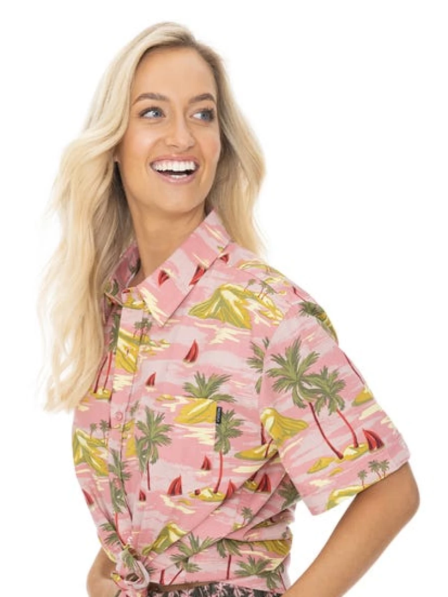 Prodigy Vintage Island Short Sleeve Cotton Shirt - Tropical Print Casual Wear