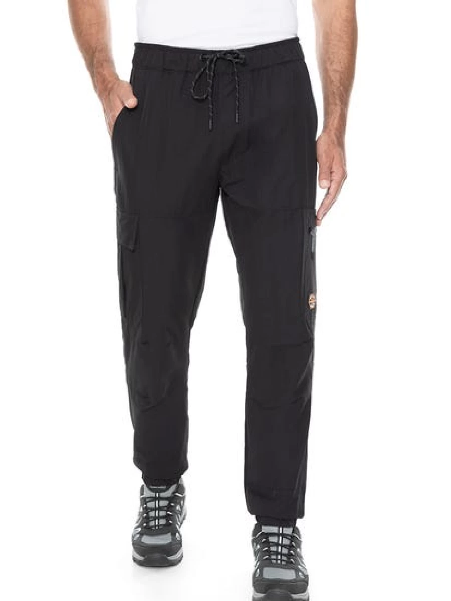 Outer Peak Men's Hiking Cargo Pants - Elastic Waist Outdoor Adventure Trekking Trousers Black