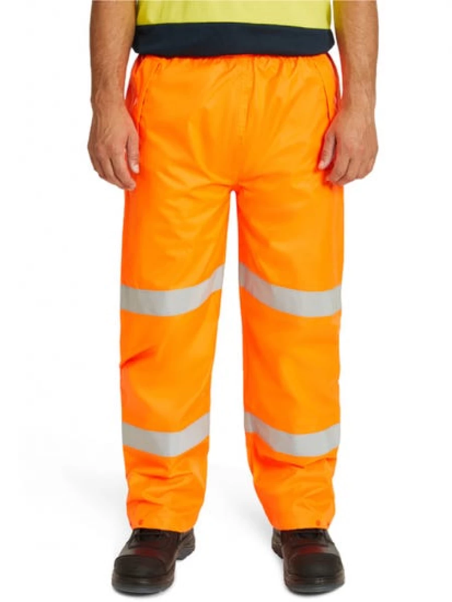 King Gee Men's Reflective Orange Waterproof Work Pants for Wet Weather
