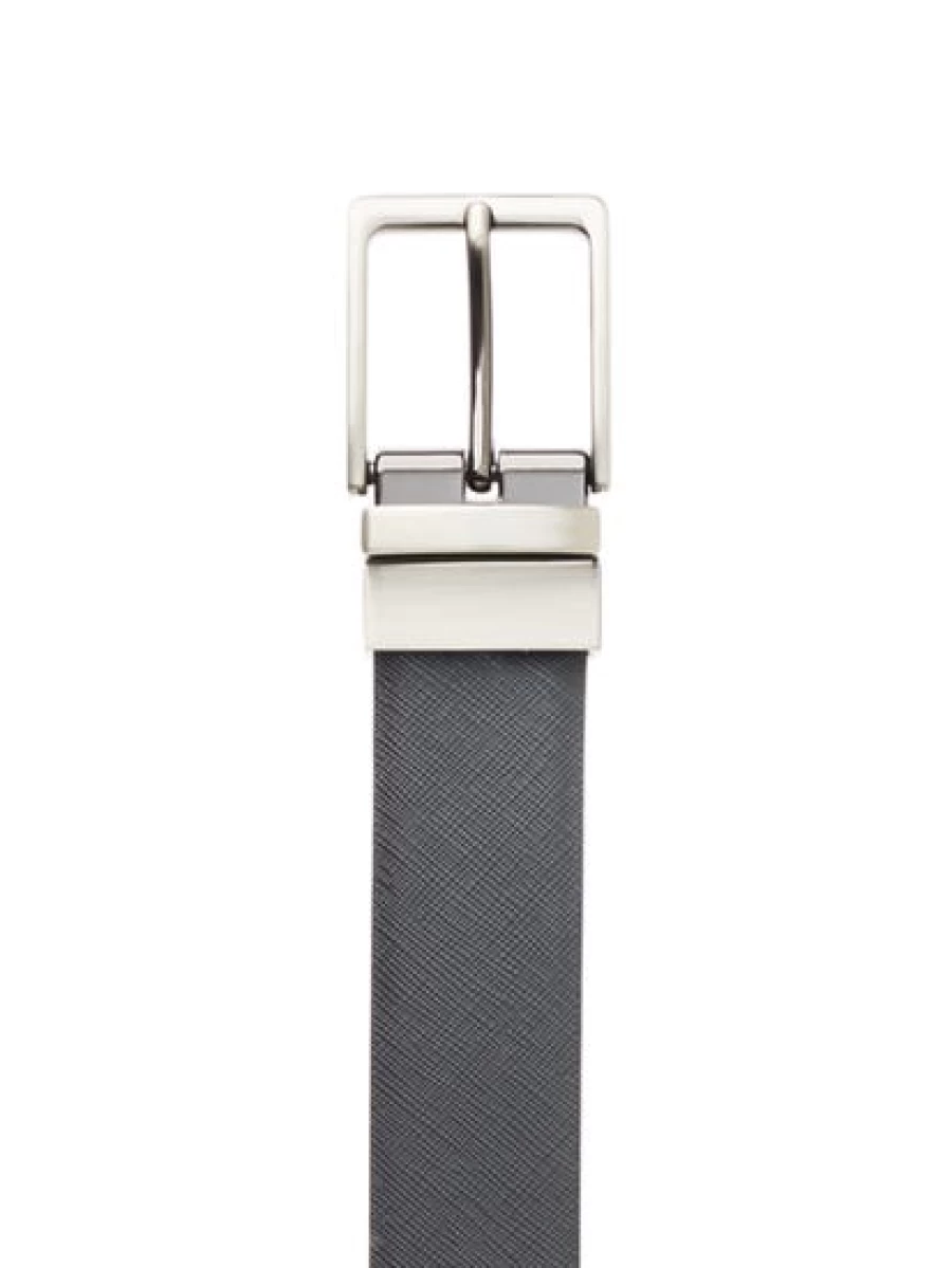 Men's Traders Black Genuine Split Leather Reversible Belt for Casual & Dress Wear